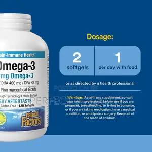 Rx Omega-3, 1260 Mg, Brain Heart Eye Nerve Joint Health 120 Softgels