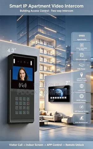 Tuya 4.3 TFT Ip Multi-Apartment 8'' Ips Outdoor Station Kit