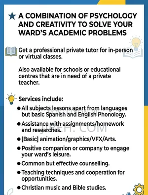 Private and Virtual (Online) Tutor