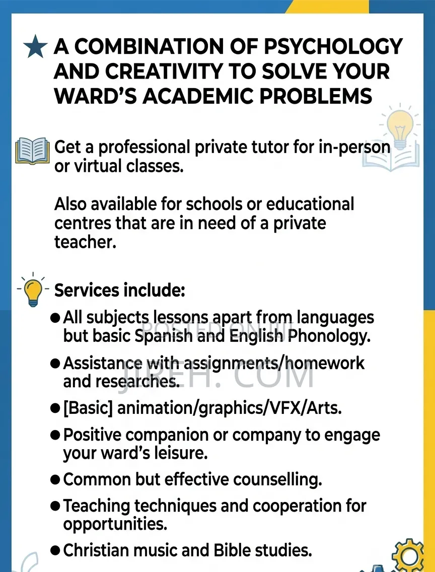 Private and Virtual (Online) Tutor