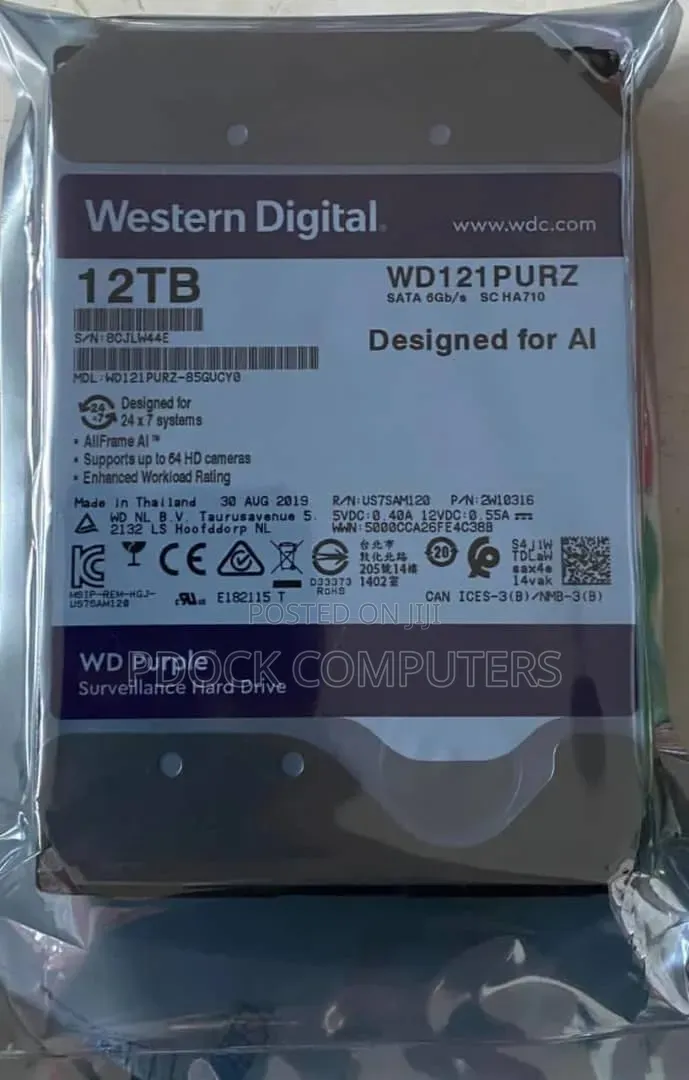 12tb Surveillance HDD 24/7 Recording, Wd Original