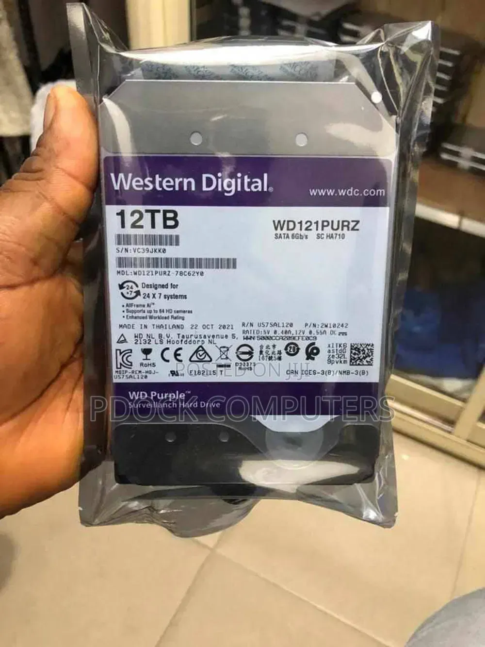 12tb Surveillance HDD 24/7 Recording, Wd Original