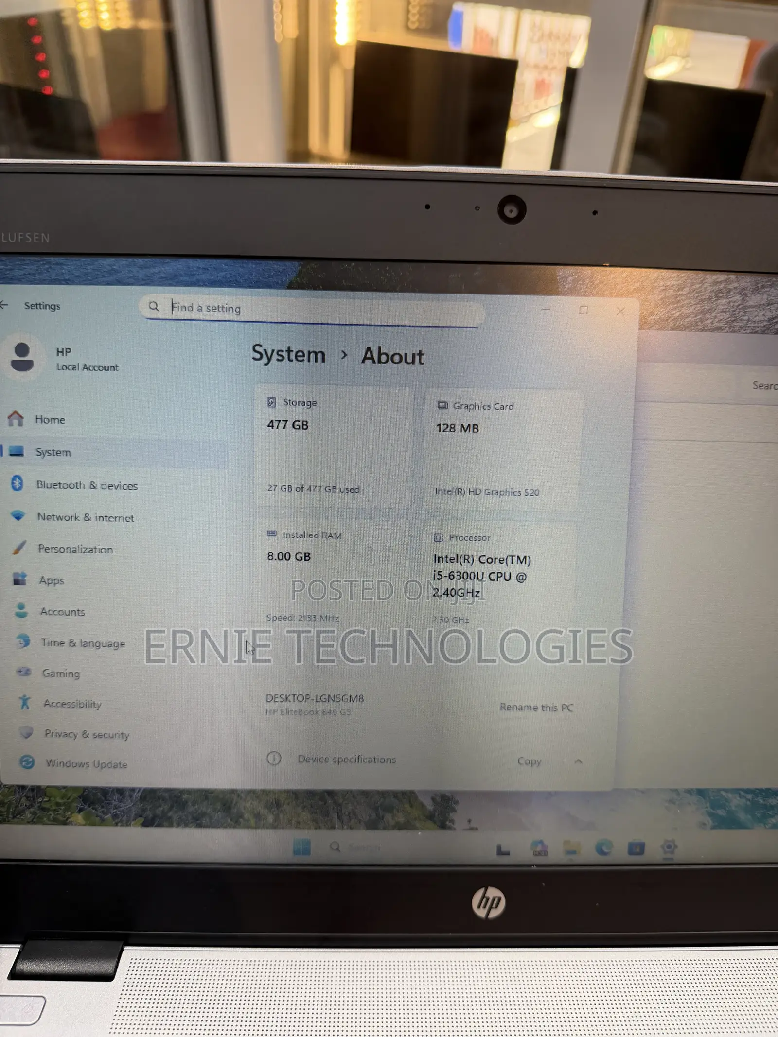Laptop HP EliteBook 840 G3 8GB Intel Core i5 SSD 512GB