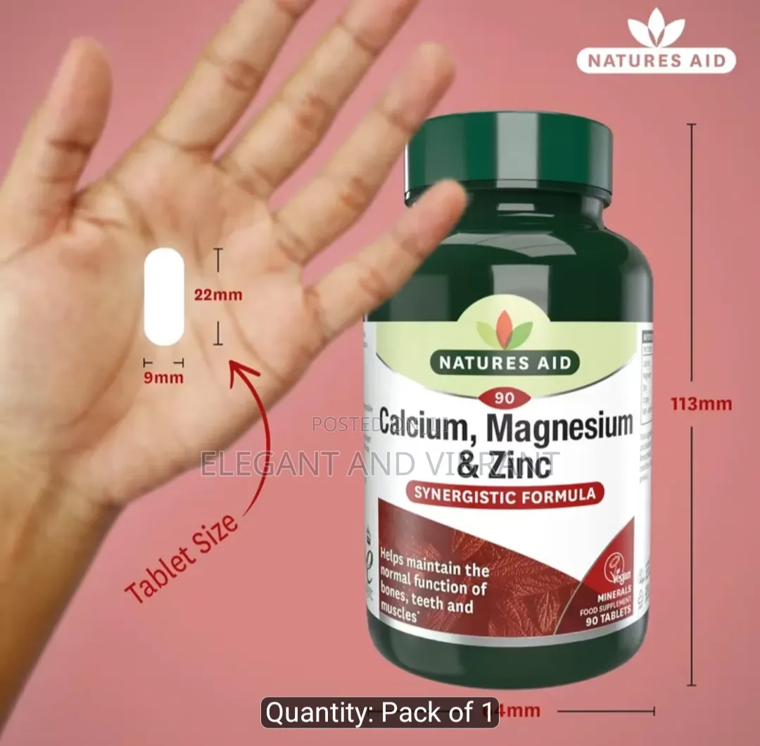 Calcium Magnesium Zinc - Supports Bones Teeth Muscle Function Immunity