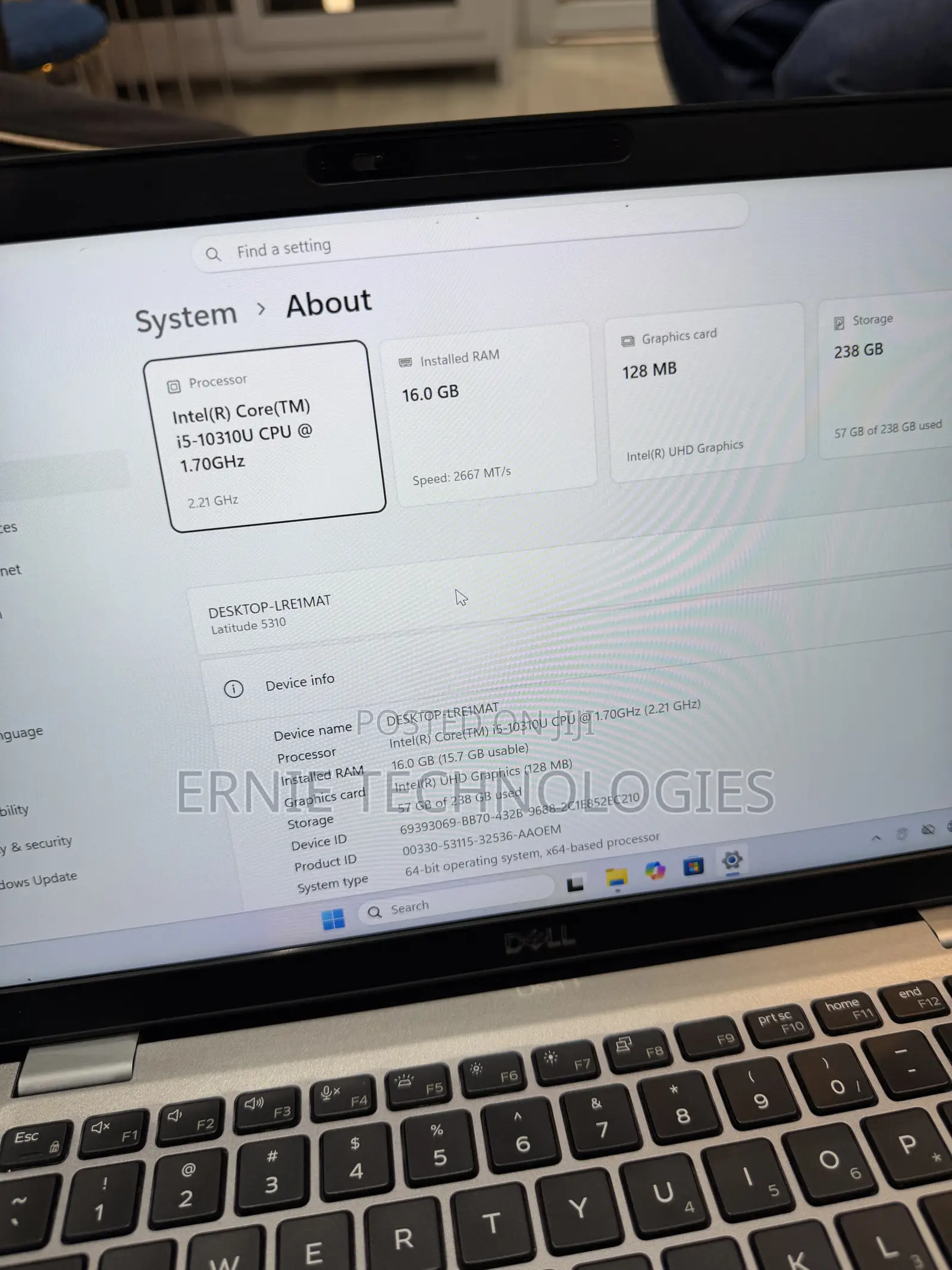 Laptop Dell Latitude 5310 16GB Intel Core i5 SSD 256GB