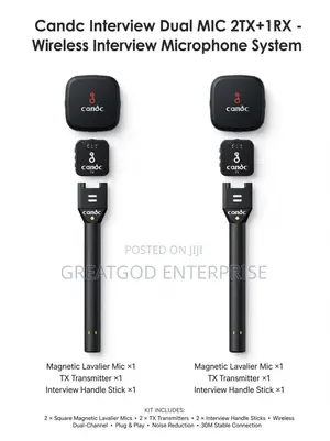 Candc Interview Dual MIC 2TX+1RX Wireless Microphone System