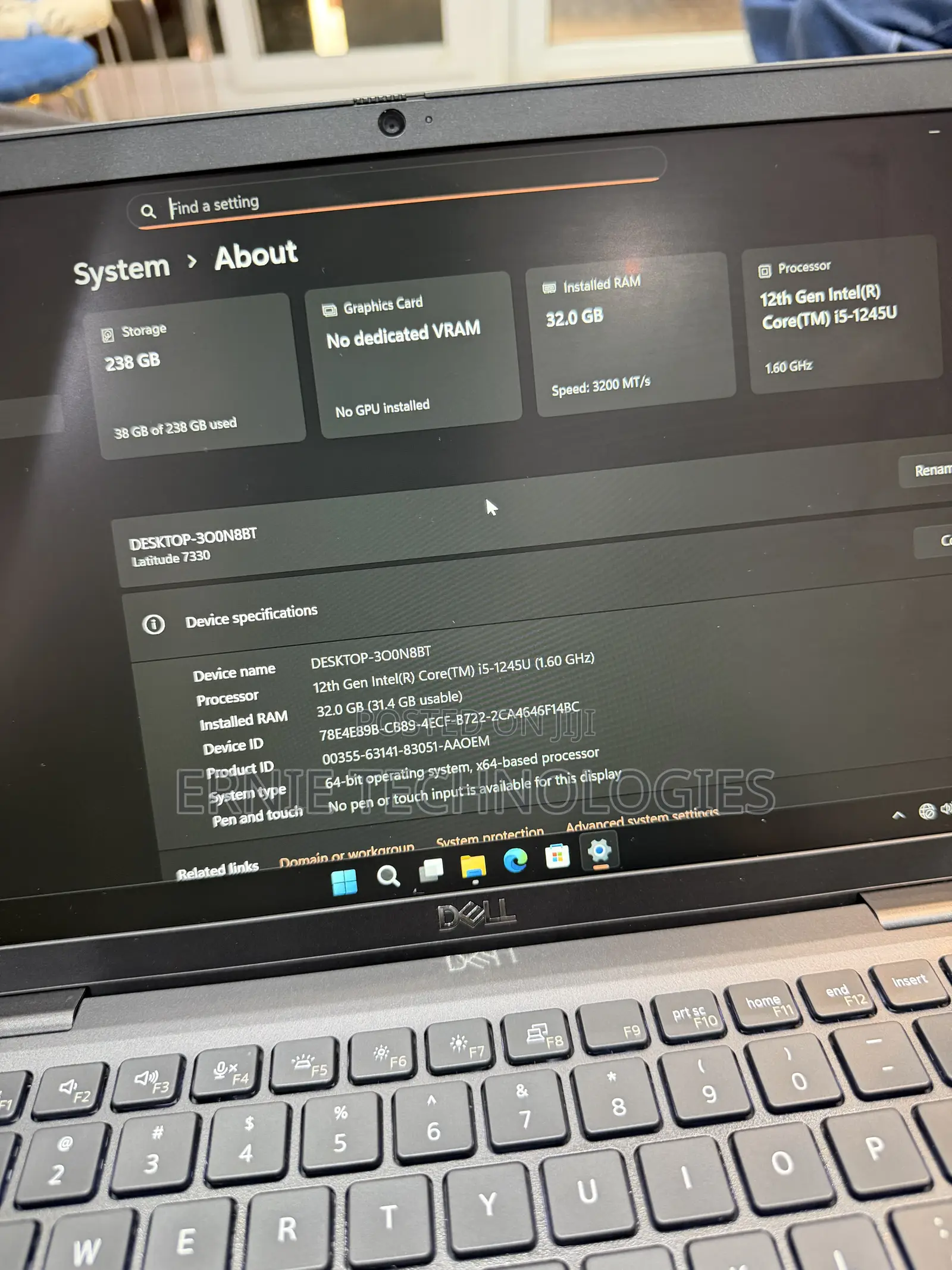 Laptop Dell Latitude 7330 32GB Intel Core i5 SSD 256GB