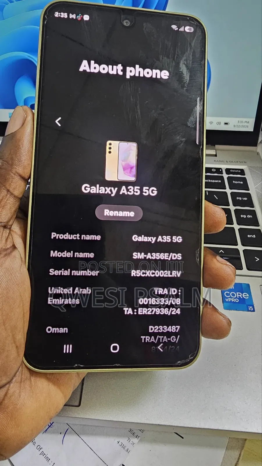 Samsung Galaxy A35 256 GB Gold