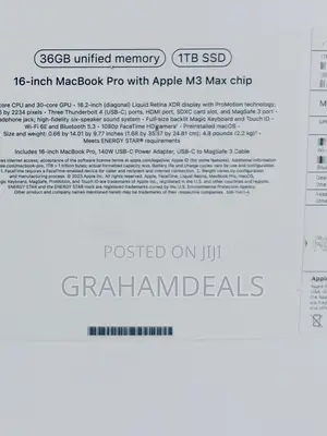 New Laptop Apple MacBook Pro 2023 M3 Max 36GB Apple M3 Max SSD 1T