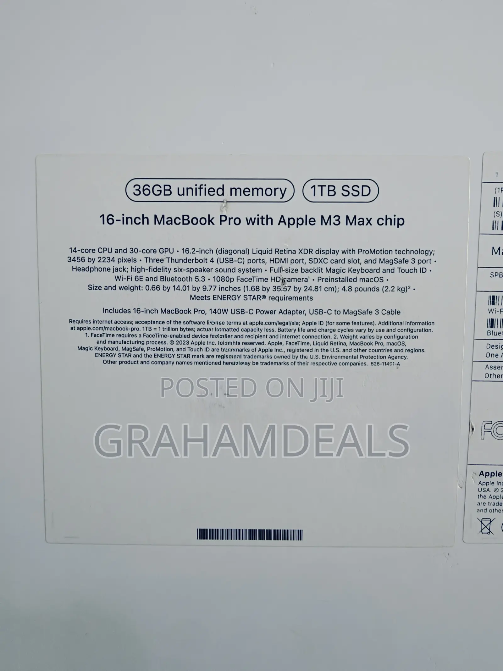 New Laptop Apple MacBook Pro 2023 M3 Max 36GB Apple M3 Max SSD 1T