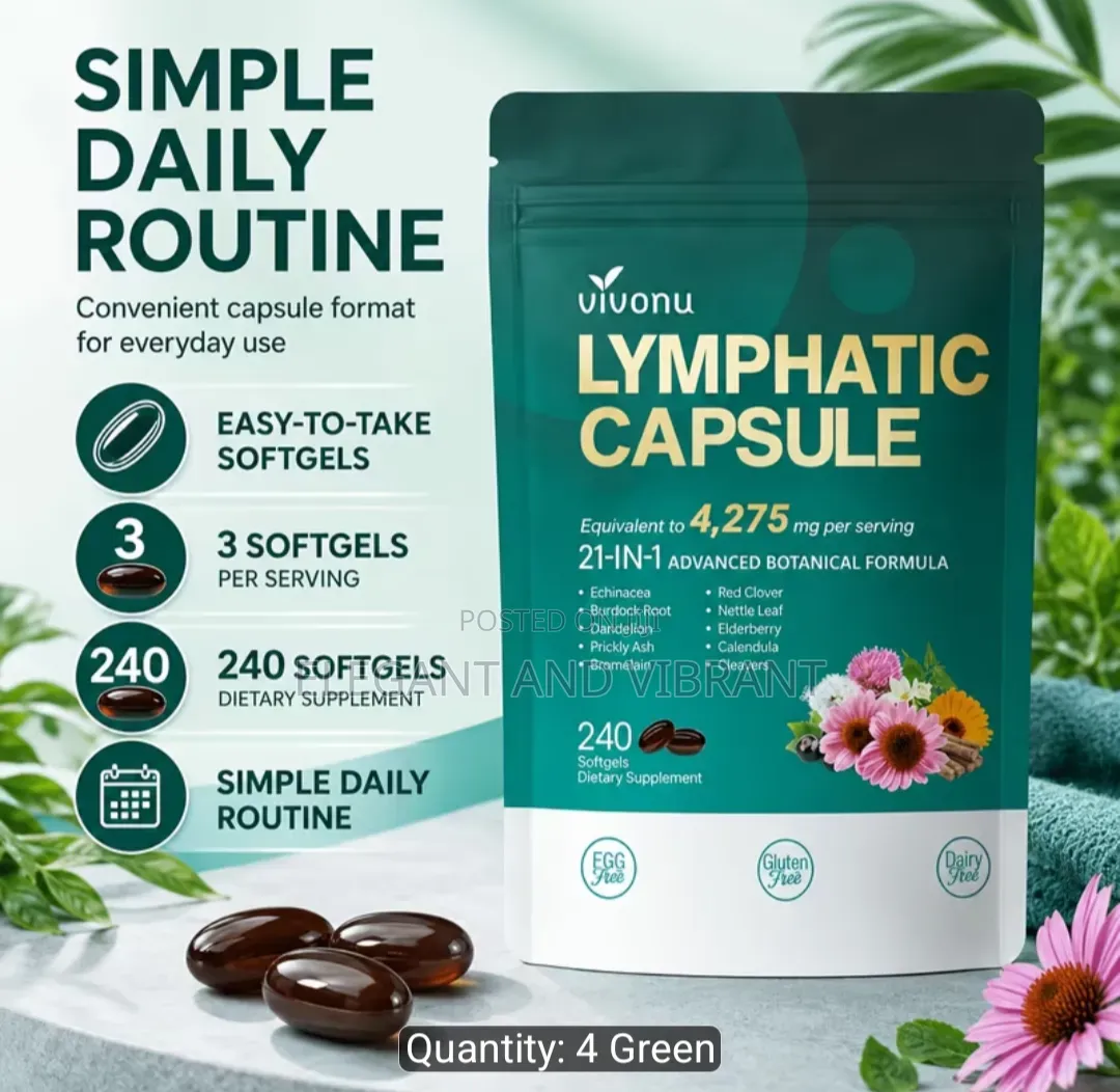 Lymph Health Supplement, 240 Soft Capsules, 4275Mg Male and Female Sup