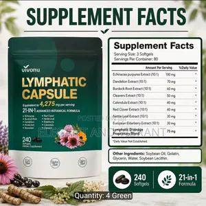 Lymph Health Supplement, 240 Soft Capsules, 4275Mg Male and Female Sup