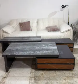 Luxury Black Natural Wood TV Stand Set | Adjustable | Imported