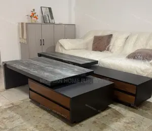 Luxury Black Natural Wood TV Stand Set | Adjustable | Imported
