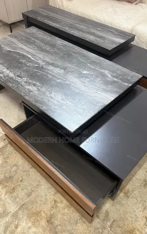 Luxury Black Natural Wood TV Stand Set | Adjustable | Imported