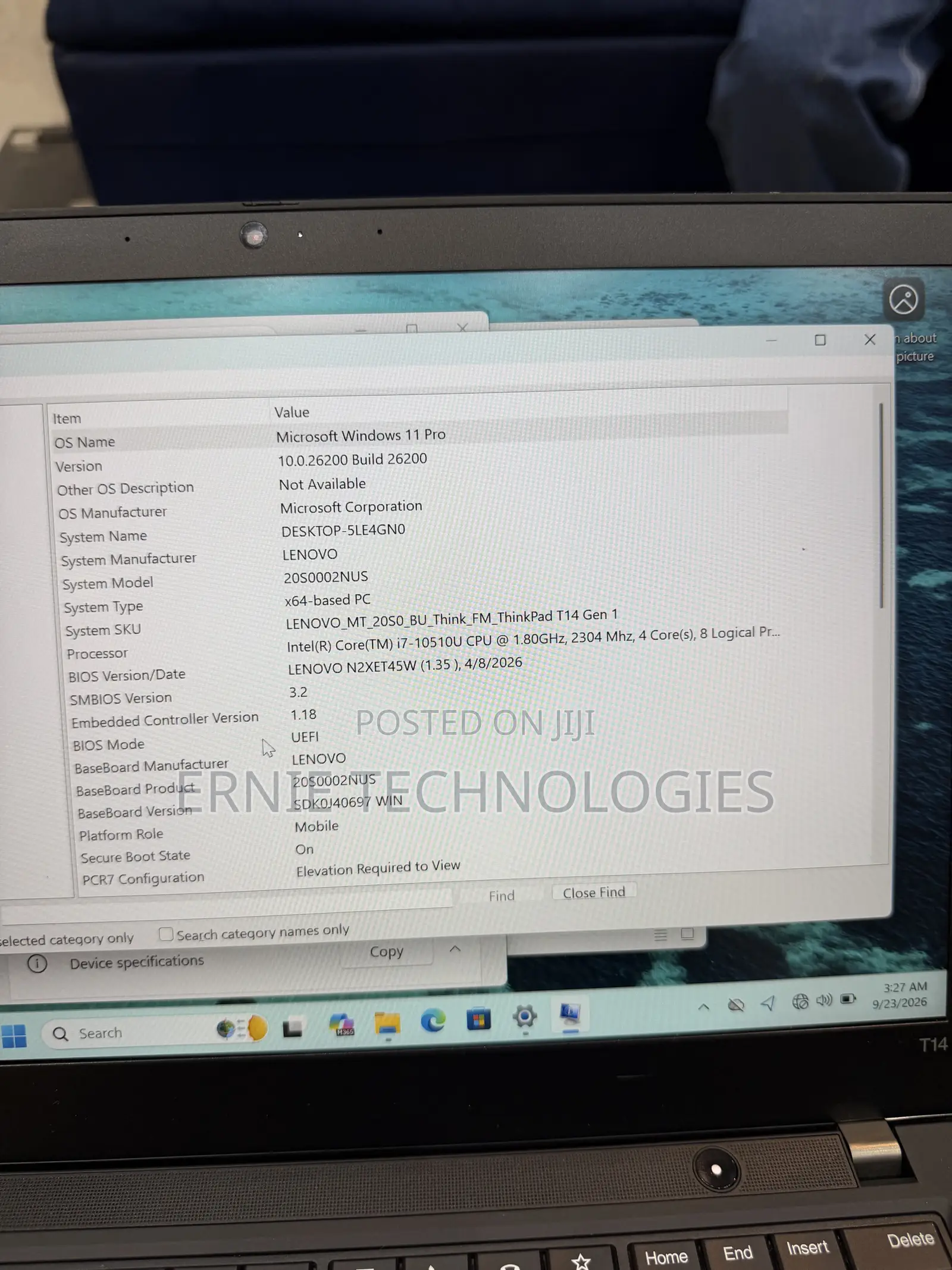 Laptop Lenovo ThinkPad T14 16GB Intel Core i7 SSD 256GB