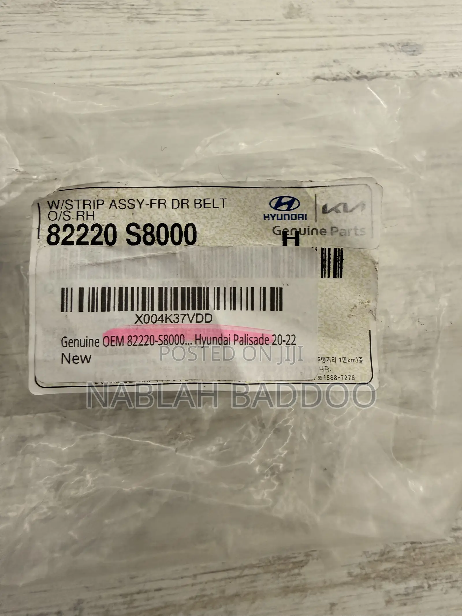 Hyundai Palisade Front Right Door Belt Weatherstrip – 82220-S8000