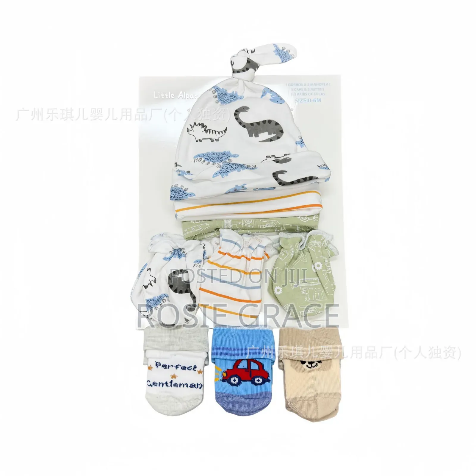 9 PCs Set Newborn Hats, Socks, Mittens