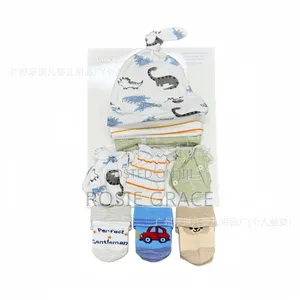 9 PCs Set Newborn Hats, Socks, Mittens