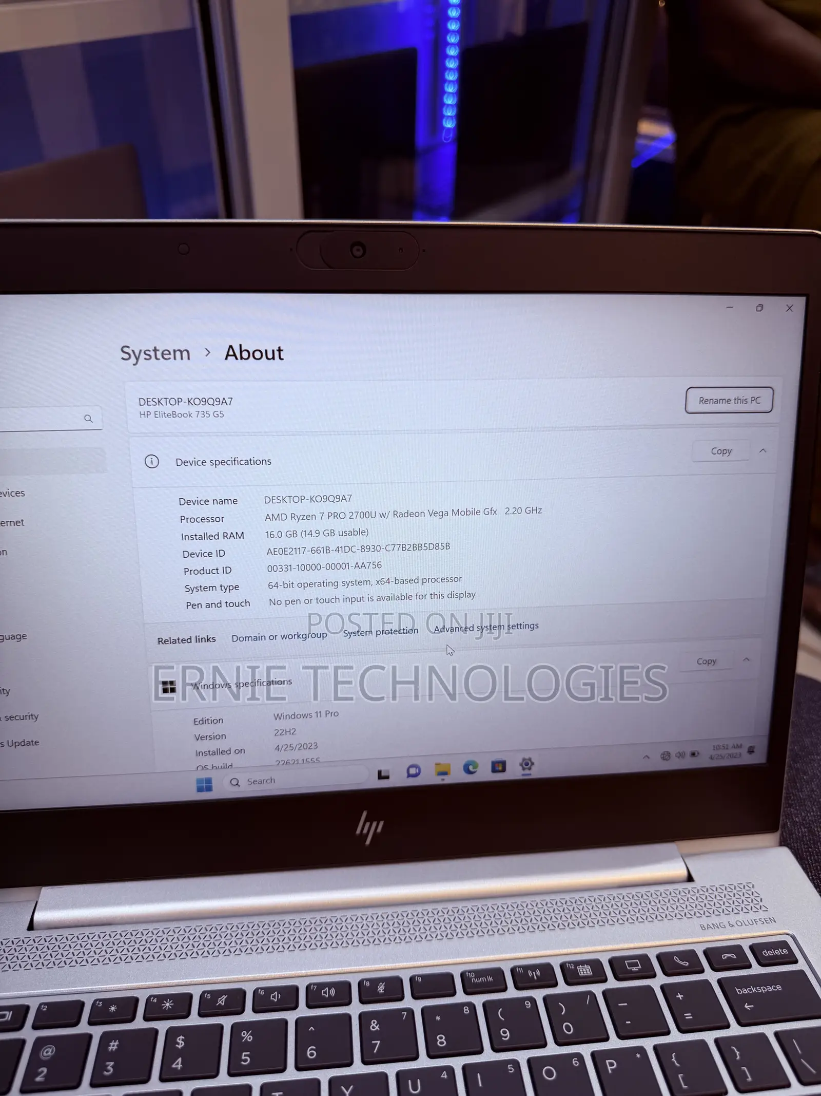 Laptop HP EliteBook 735 G5 16GB AMD Ryzen 7 SSD 256GB