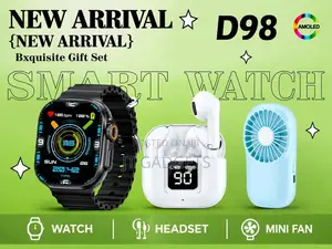D98 Exquisite Gift Set —Smart Watch+Wireless Headset+Mini Fan (3-in-1)