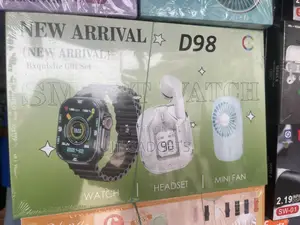 D98 Exquisite Gift Set —Smart Watch+Wireless Headset+Mini Fan (3-in-1)