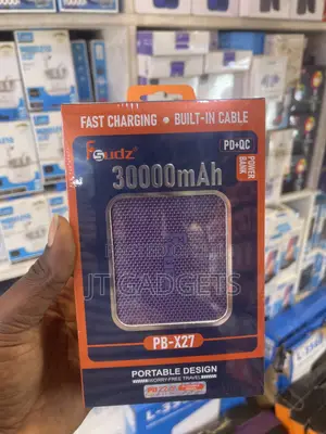 Fsudz PB-X27 30000mAh Power Bank — Fast Charging + Built-in Cables