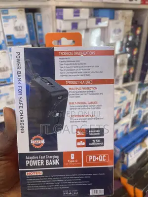 Fsudz PB-X27 30000mAh Power Bank — Fast Charging + Built-in Cables