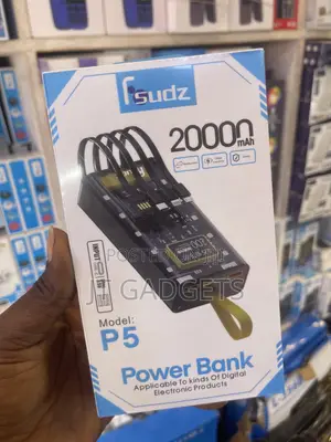 Fsudz P5 20000mAh Power Bank — Built-in Multi-Cables