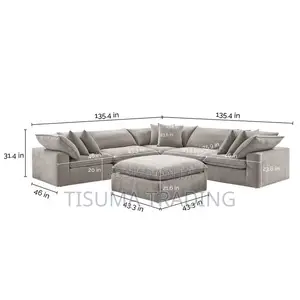Sereen 6-Piece Fabric Modular Sectional