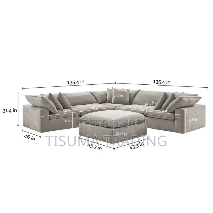 Sereen 6-Piece Fabric Modular Sectional
