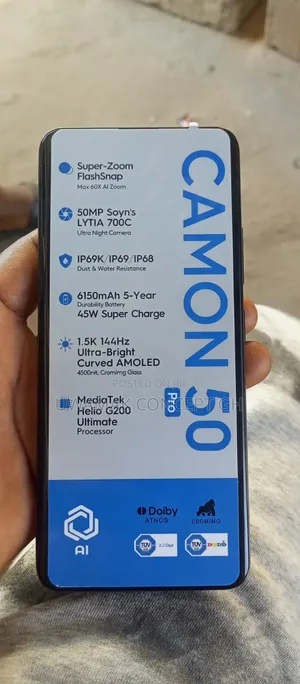 New Tecno Camon 50 Pro 256 GB Silver