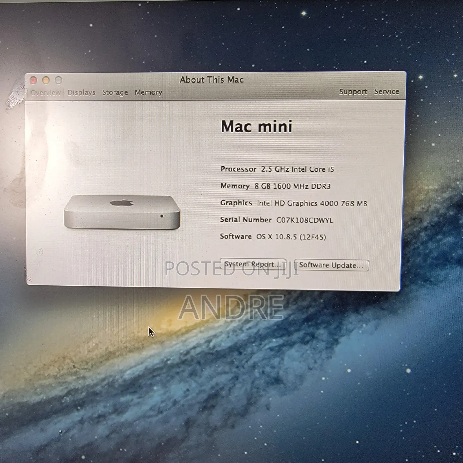Desktop Computer Apple Mac Mini 8GB Intel Core i5 HDD 500GB