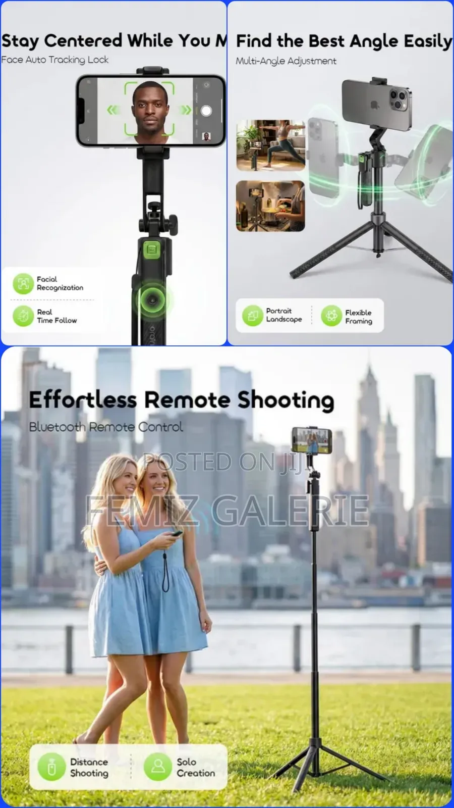 Oraimo FlowTrack Gesture Control Face Tracking Selfie Stick Tripod