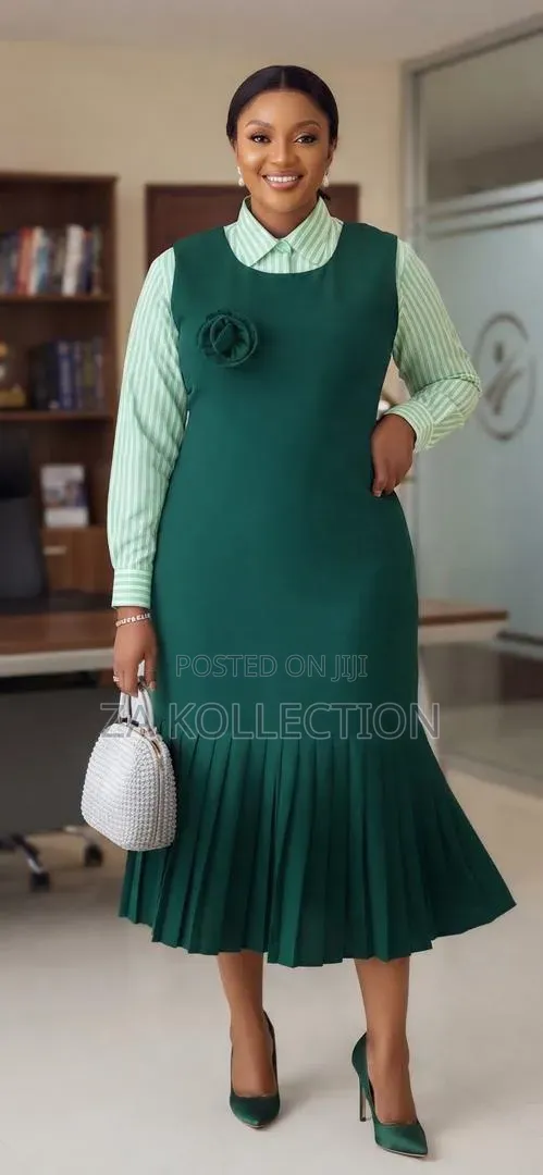 Women's Office Pencil Dress With Shirt