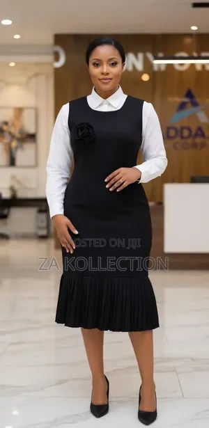 Women's Office Pencil Dress With Shirt