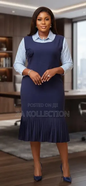 Women's Office Pencil Dress With Shirt