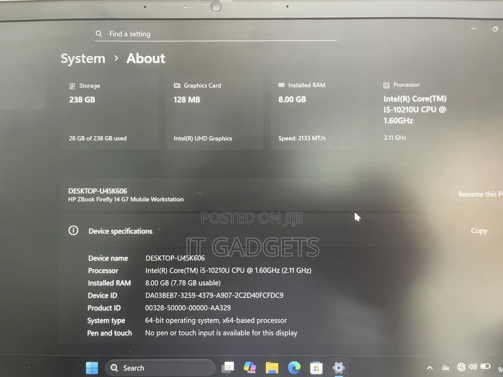 Laptop HP ZBook Firefly 14 G7 8GB Intel Core i5 SSD 256GB