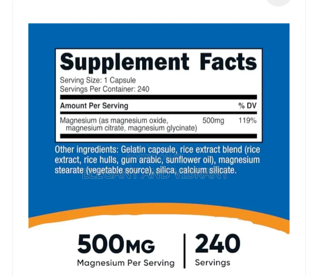 Magnesium Complex Extra Strength 500mg, 240 Capsules