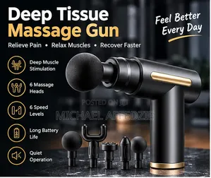 ProFit 6-Head Deep Tissue Massage Gun – Black Gold
