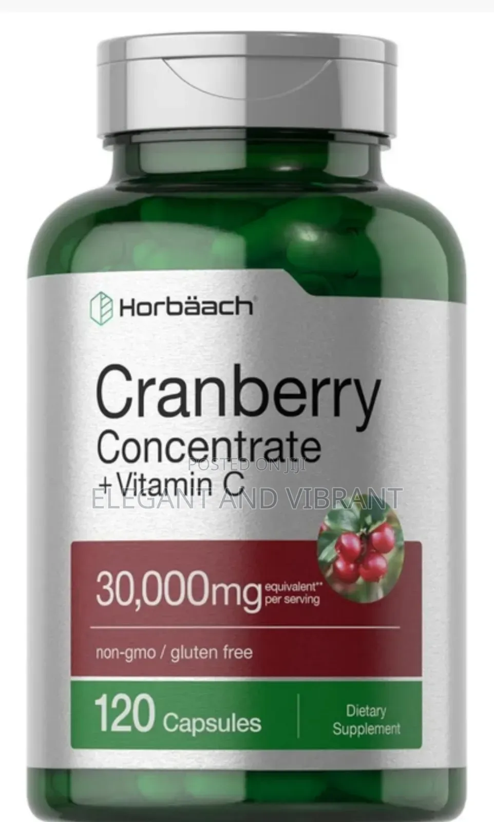Cranberry With Vitamin C | 120 Capsules, 30,000mg