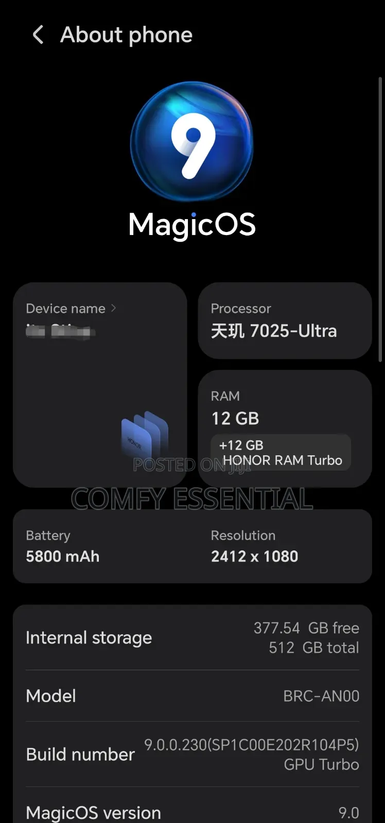 Honor X60 512 GB Black