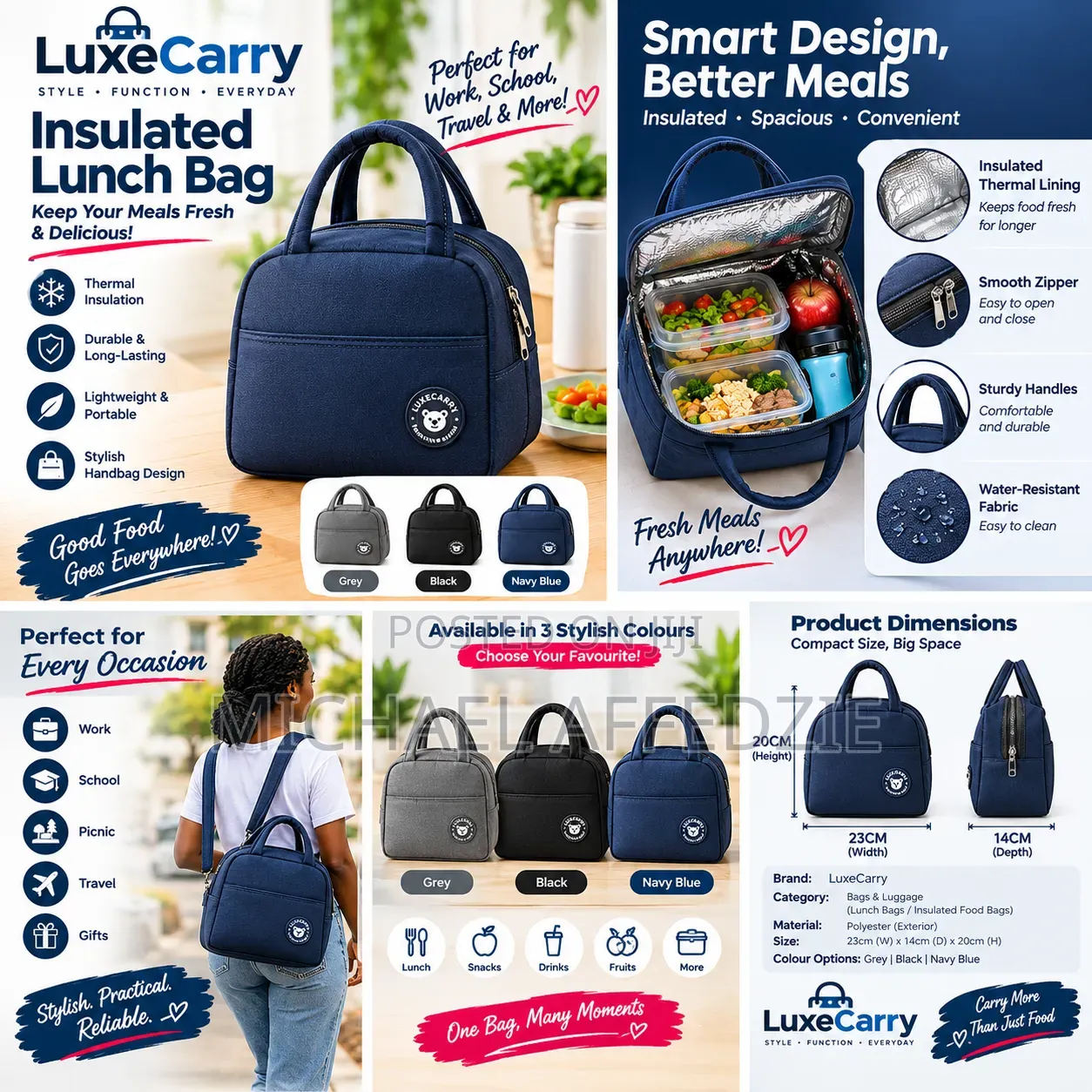 Insulated Lunch Bag – Stylish Thermal Food Tote