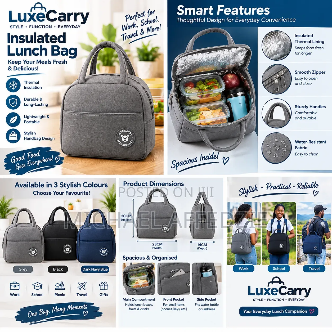 Insulated Lunch Bag – Stylish Thermal Food Tote