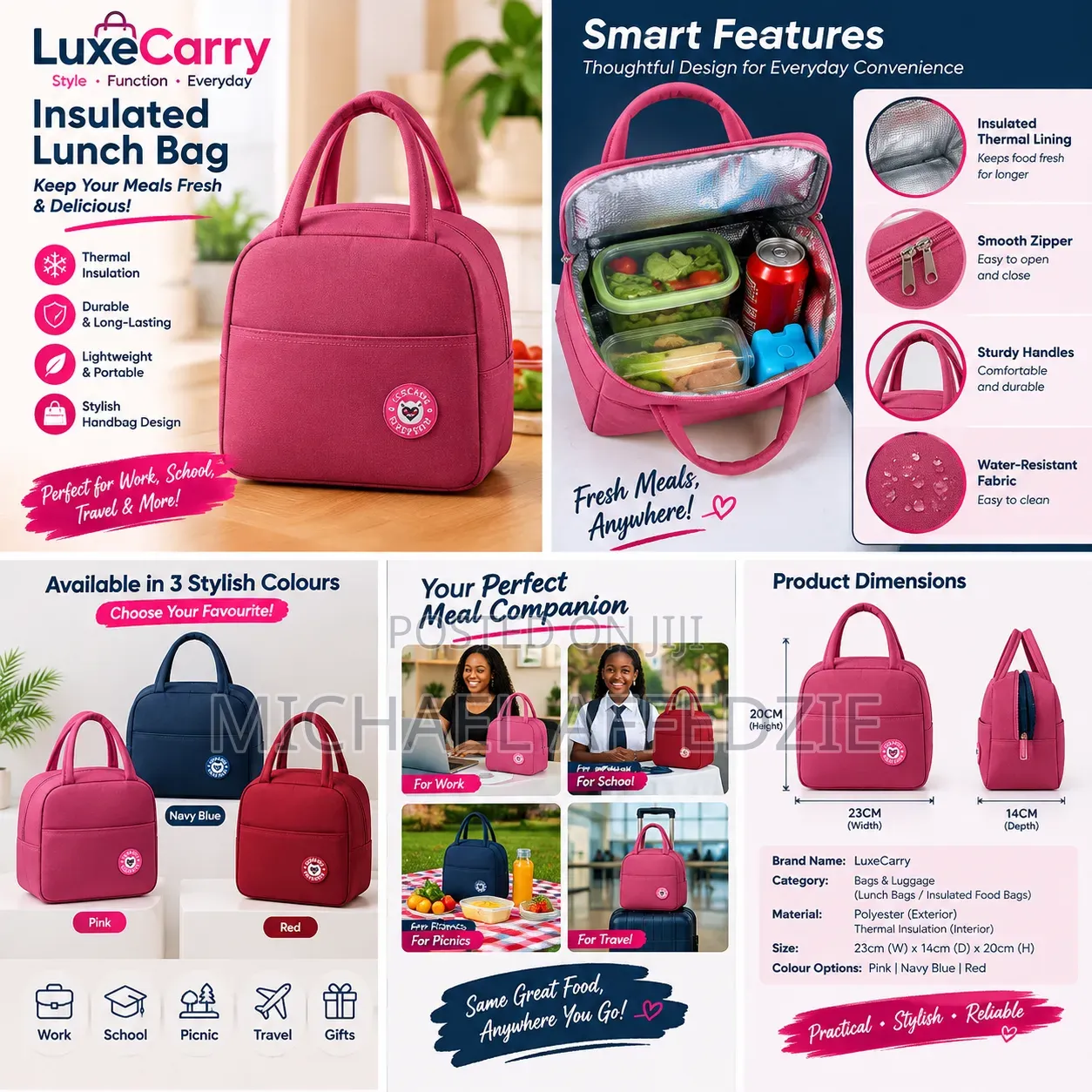 Insulated Lunch Bag – Stylish Thermal Food Tote