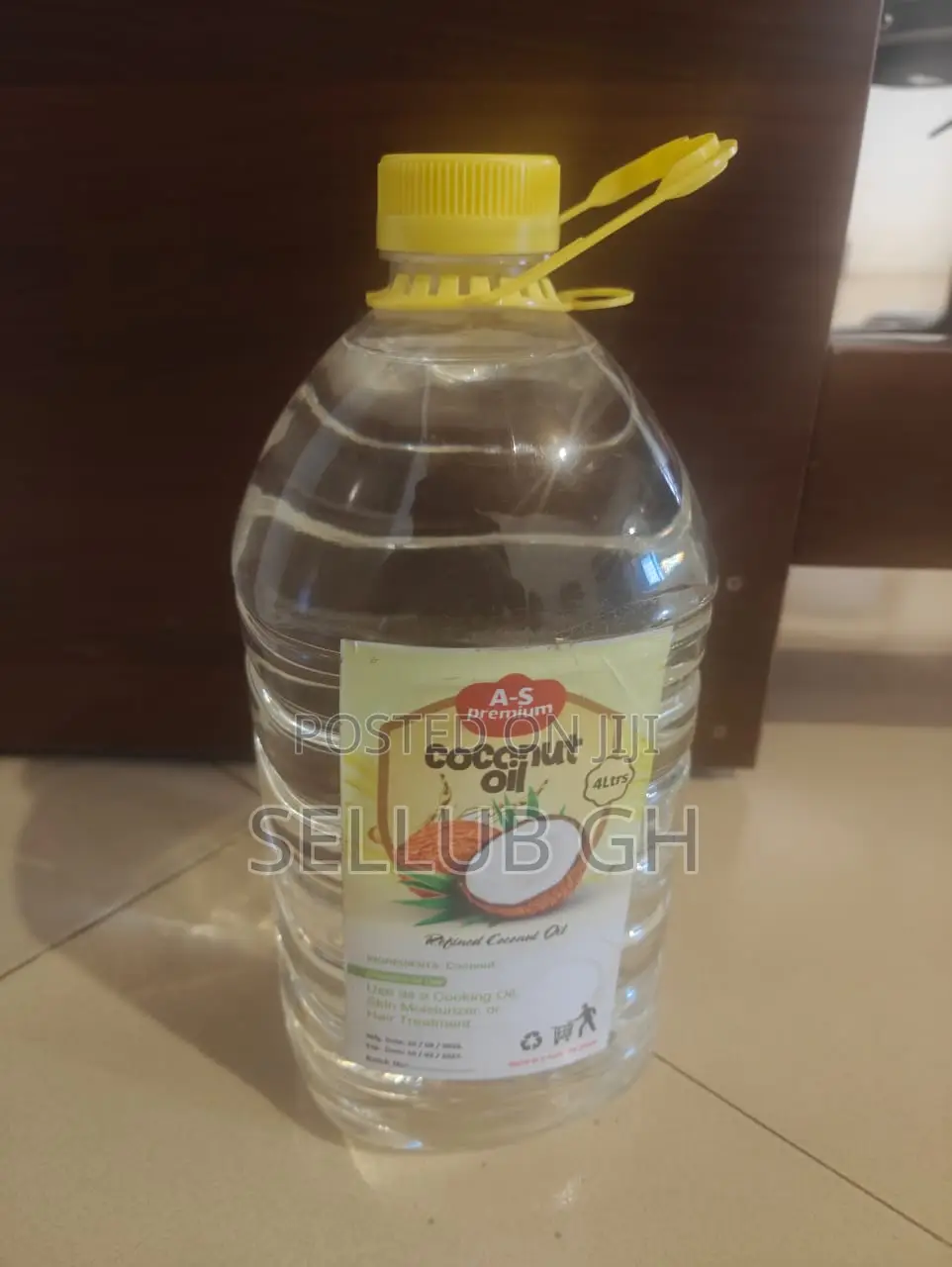 A-S Premium Refined Coconut Oil 4 Litres - Cooking, Skin Hair