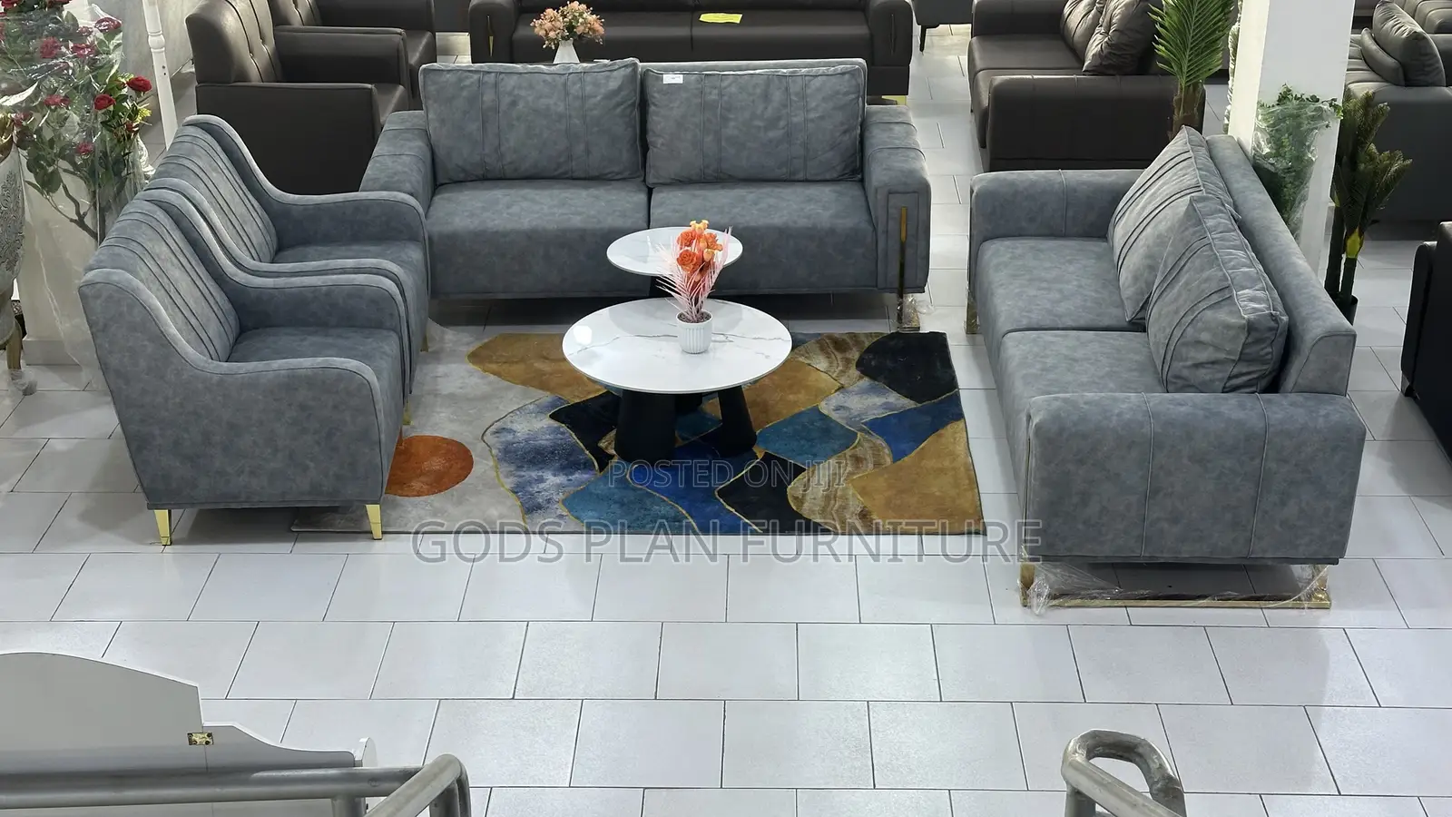 Living Room Sofa Set (3+3+1+1)