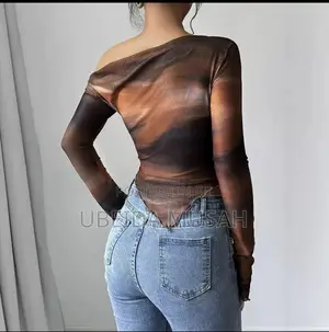 Flare-Sleeve Mesh Top
