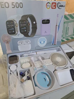 12-in-1 Smart Watch With "Airpod, Fan, Power Bank, Brush, Ring Light