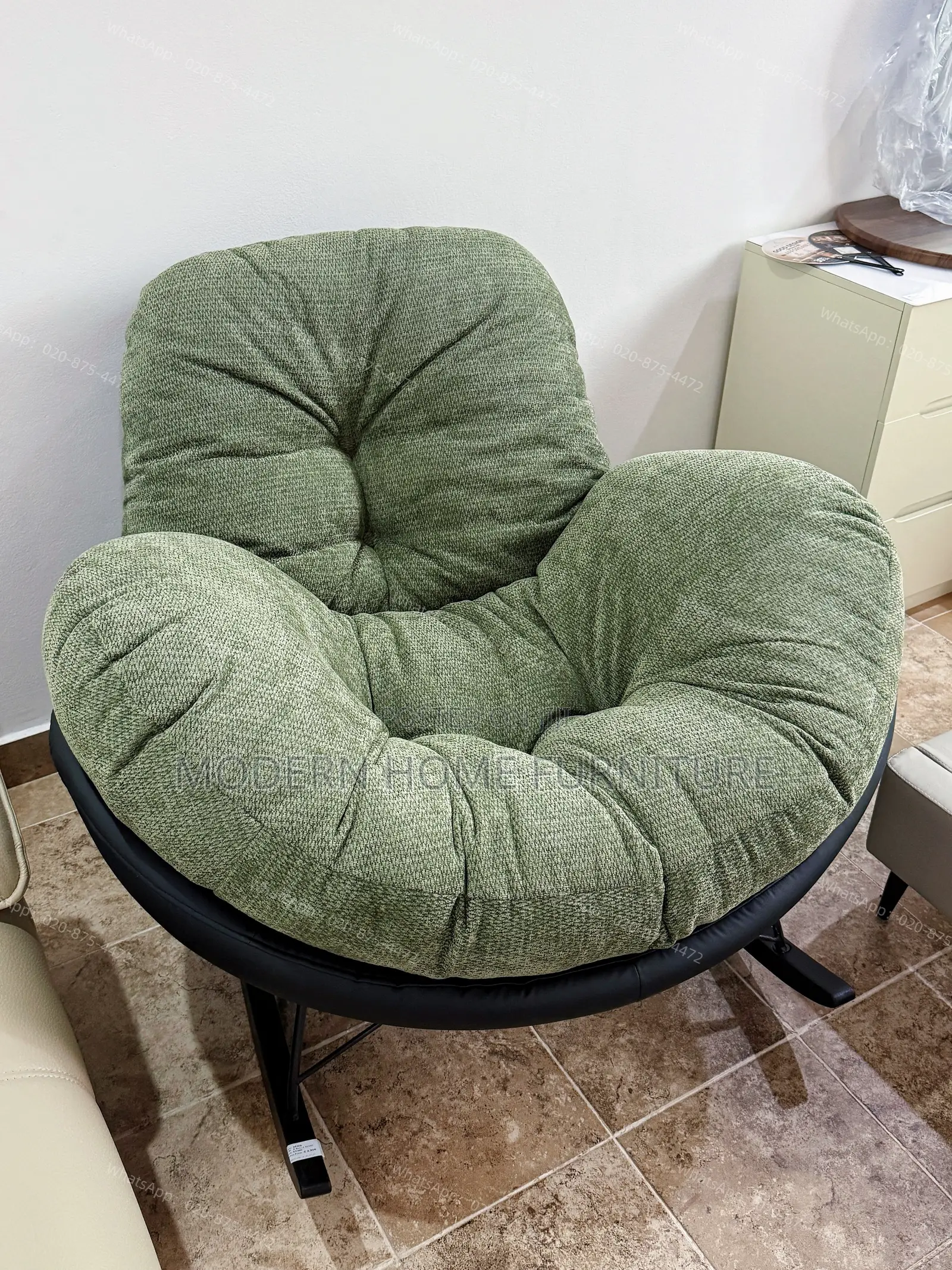 Luxury Green Fabric Rocking Chair | Imported | Super Comfortable
